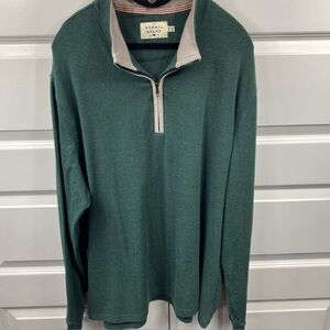 The Normal Brand Mens Long Sleeve Quarter Zip Pullover Sweater XXL Green & Gray